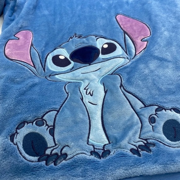 Disney Stitch Velour Pullover Hoodie Soft Pocket World Disneyland Lilo & Stich - Picture 3 of 15